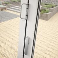 close up of bifold door handle 