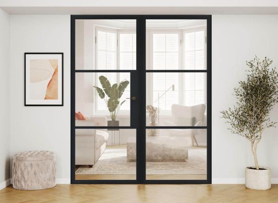 ALUSPACE 1.2m Black French Door - Bundle