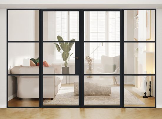 ALUSPACE 2.7m Black French Door - Bundle