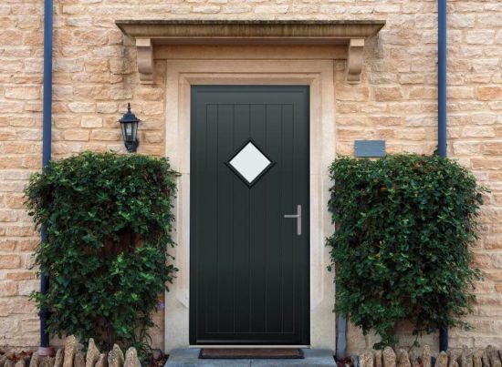 Abbey Diamond - Aluminium Anthracite Grey Front Door