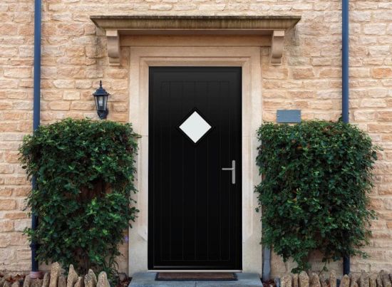 Abbey Diamond - Aluminium Black Front Door