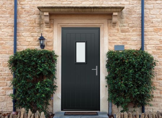 Abbey Rectangle - Aluminium Anthracite Grey Front Door