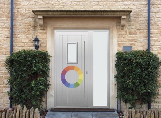 Abbey Rectangle - Aluminium Custom Colour Front Door - With Sidelight