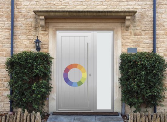 Abbey Solid - Aluminium Custom Colour Front Door - With Sidelight