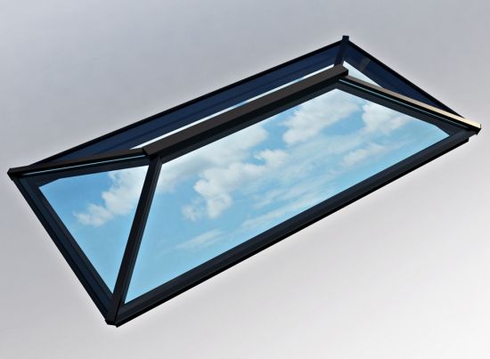 Contemporary Roof Lantern 1.5m x 3m Black/White