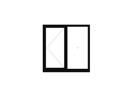 Black Double Casement Window 1200mm x 1200mm