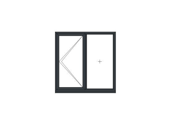 Grey Double Casement Window 1200mm x 1200mm