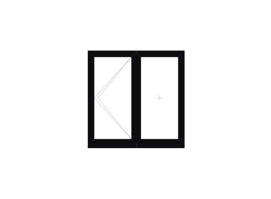 Black Brown Double Flush Casement Window 1200mm x 1200mm