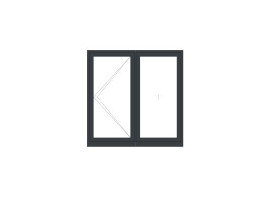 Anthracite Grey Double Flush Casement Window 1200mm x 1200mm