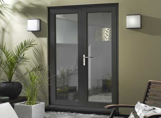 Master 1.2m Grey French Doors