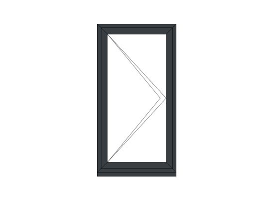 Grey Casement Window 630mm x 1200mm