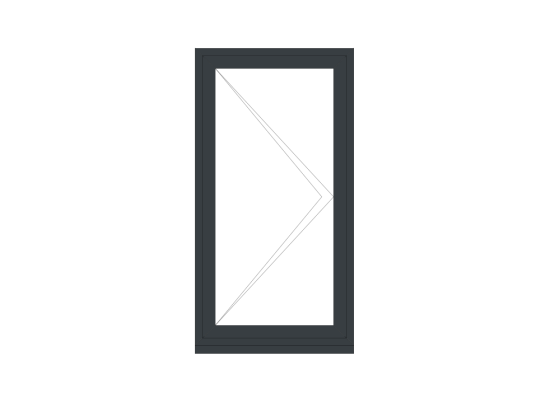 Anthracite Grey Flush Casement Window 630mm x 1200mm