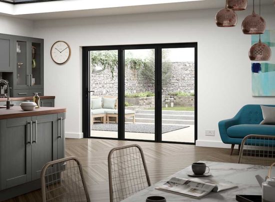 Status 2.7m Black Aluminium Bifold doors