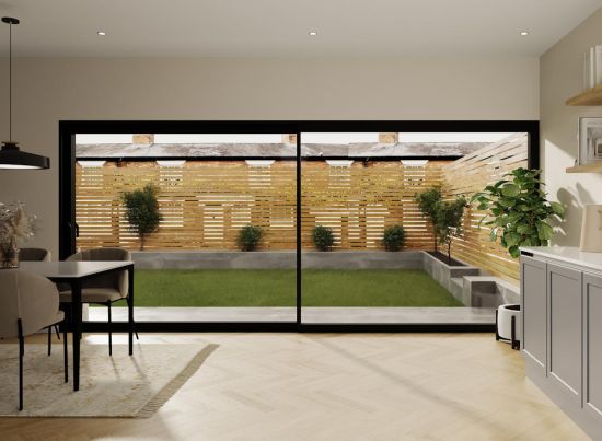 Supreme 3.0m Black Sliding Door - Double Glazed