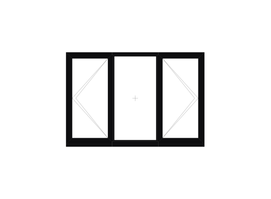 Black Triple Casement Window 1770mm x 1200mm