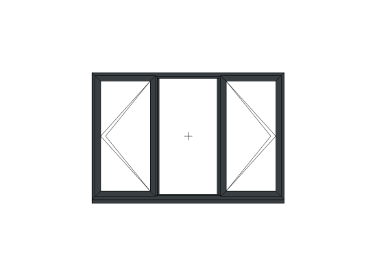 Grey Triple Casement Window 1770mm x 1200mm