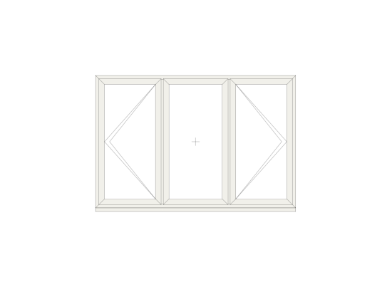 White Triple Casement Window 1770mm x 1200mm