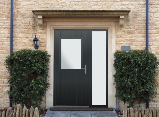 Woodchester - Aluminium Anthracite Grey Front Door - With Sidelight