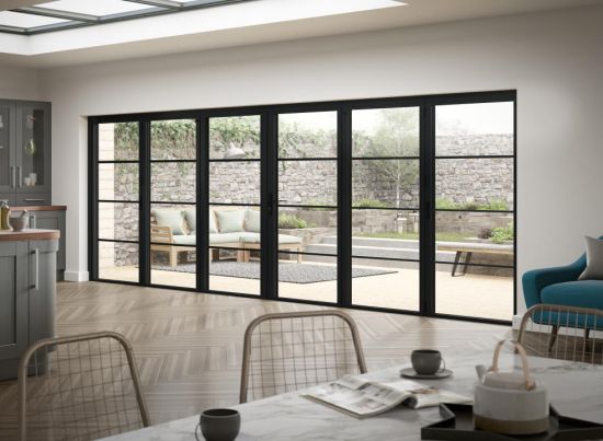 White/Grey/Black Aluminium Bifolding Doors | 15 Year Guarantee