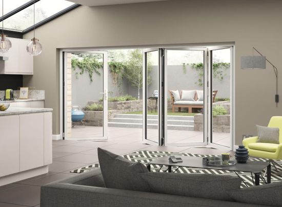 Supreme 4.0m Grey/White Aluminium Bifold Doors