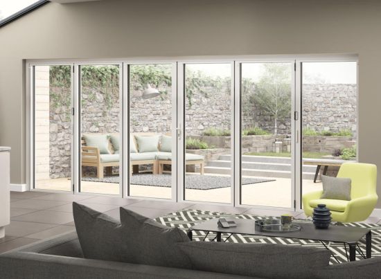 Supreme 6m Grey/White Aluminium 6 door Bifold Door