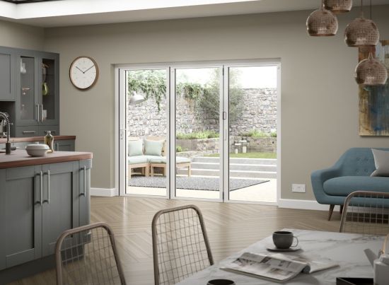 Status 3.0m Grey/White Aluminium Bifold doors