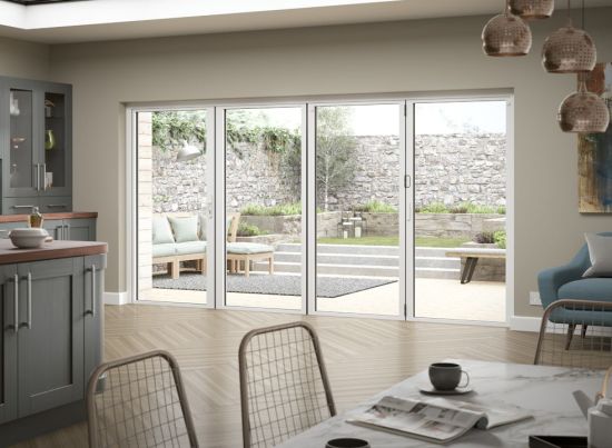 Status 4.0m White Aluminium Bifold doors