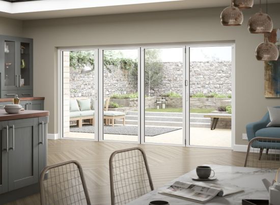 Status 4.0m Grey/White Aluminium Bifold doors