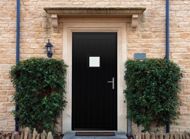 Abbey Square Black Aluminium Front Door