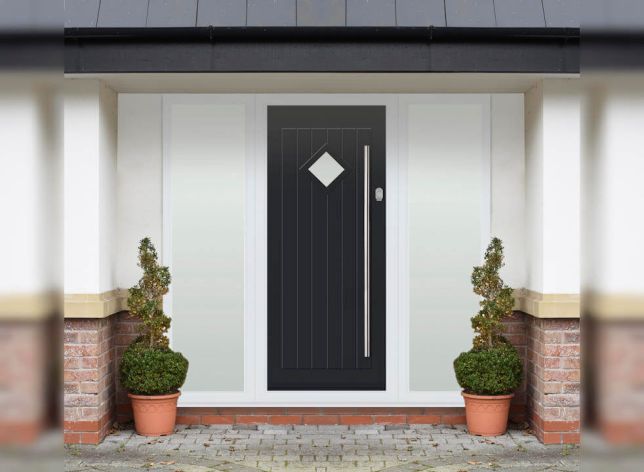 Belfry Black Traditional Composite Front Door