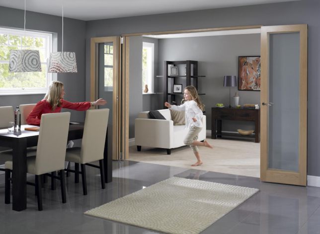 Fully open Inspire 2.7m (approx 9ft) Internal Bi-fold Doors