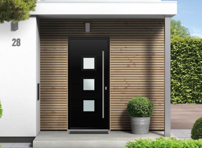 Lansdown Black Aluminium Front Door