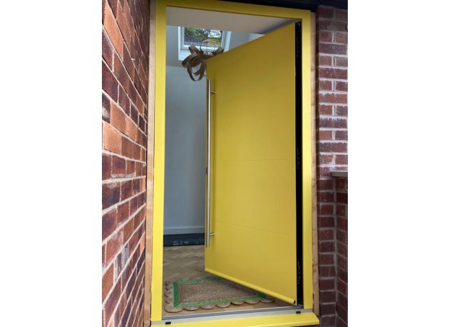 Millbrook Aluminium Front Door - RAL1018 - Outside Part Open