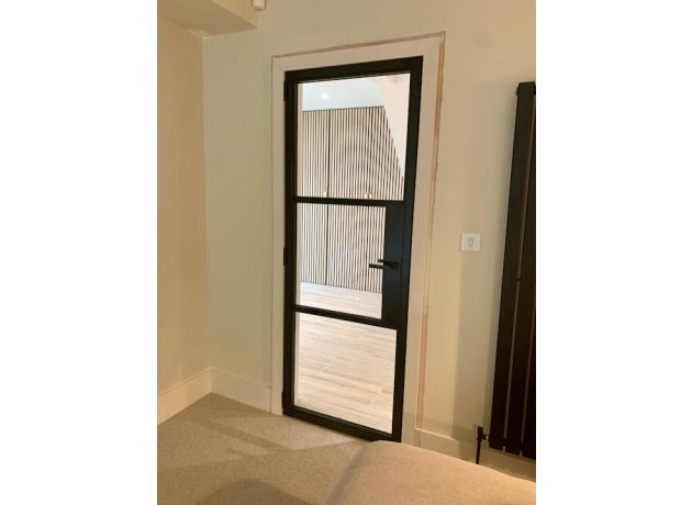 755mm Black Internal Single Door - Closed