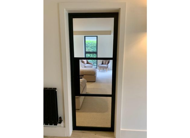 755mm Black Internal Single Door - Closed