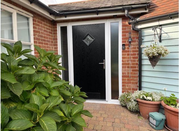 Belfry Black Traditional Composite Front Door - Outside