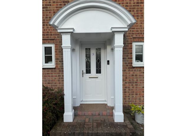 Carnoustie Composite Front Door In White - Closed Outside