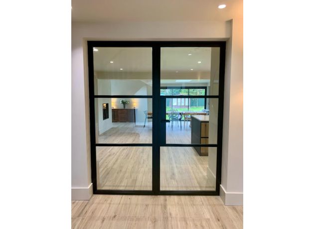 1.9m Black Internal French Door - Closed