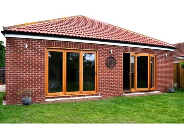 1 Set closed and 1 set open of 2 Elite 8ft External Bi-folding Doors