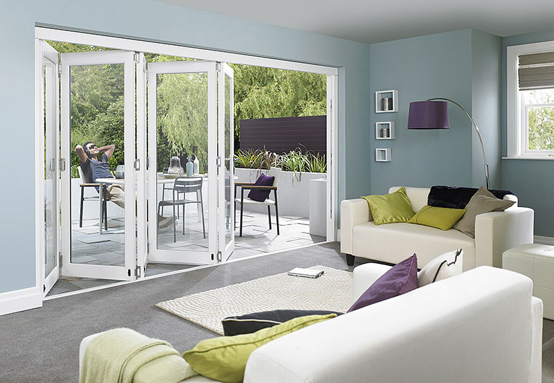 Vufold master range, white bifold doors