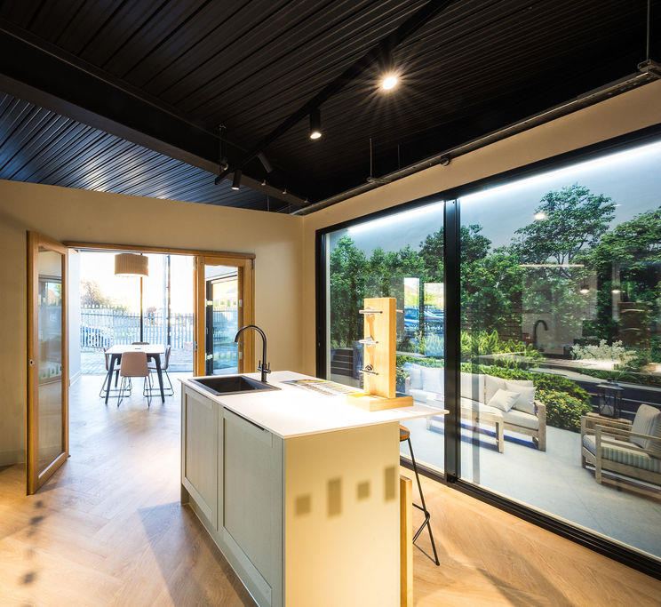 Sliding door from inside the Vufold Showroom