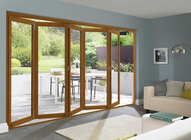An example from a bifold door leading outside onto a patio