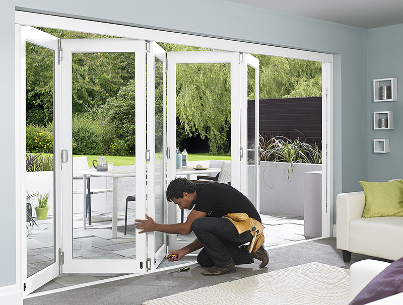 vufold white external bifold doors