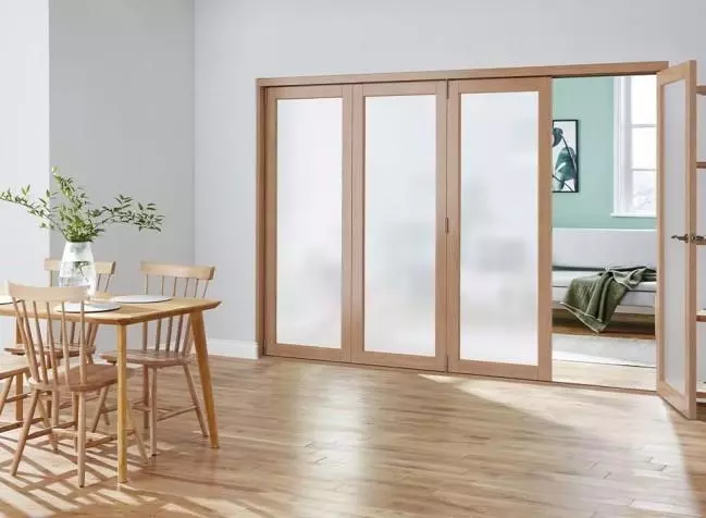 vufold internal bifold doors with frosted glass