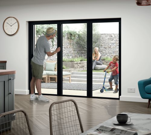 Vufolds STATUS ALUMINIUM BIFOLD DOORS in a kitcken setting